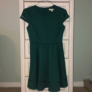 Green fit and flare dress